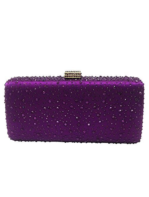 Boutique De FGG Elegant Women Crystal Clutch Evening Bags Wedding Cocktail Box Handbag Purse