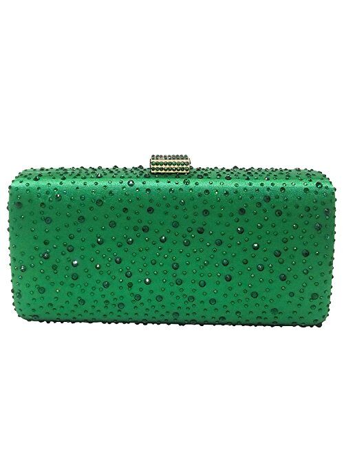 Boutique De FGG Elegant Women Crystal Clutch Evening Bags Wedding Cocktail Box Handbag Purse