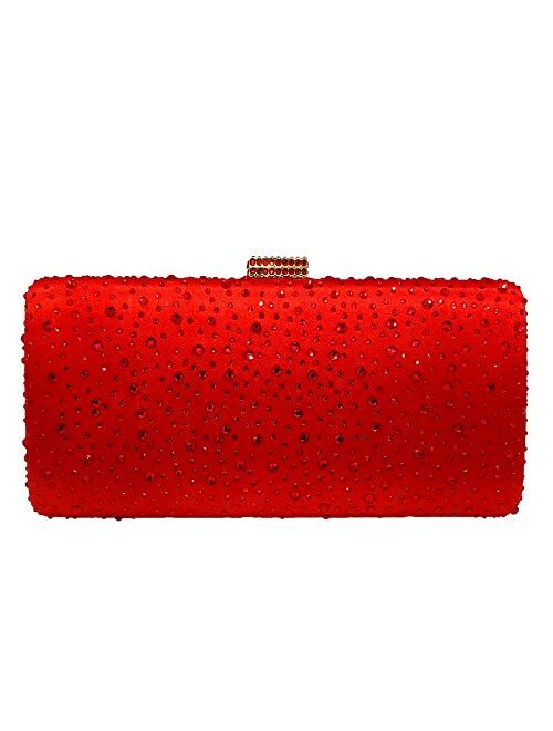 Boutique De FGG Elegant Women Crystal Clutch Evening Bags Wedding Cocktail Box Handbag Purse