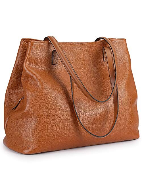 S-ZONE Women Soft Genuine Leather Handbag Large Capacity Shoulder Hobo Bag