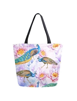 ZzWwR Stylish Print Extra Large Shoulder Tote Bag for Beach Travel Weekender Gym Grocery Shopping