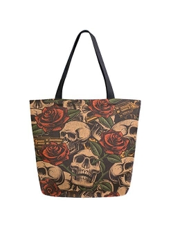 ZzWwR Stylish Print Extra Large Shoulder Tote Bag for Beach Travel Weekender Gym Grocery Shopping