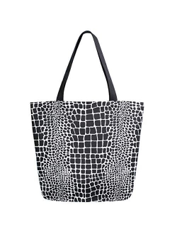 ZzWwR Stylish Print Extra Large Shoulder Tote Bag for Beach Travel Weekender Gym Grocery Shopping