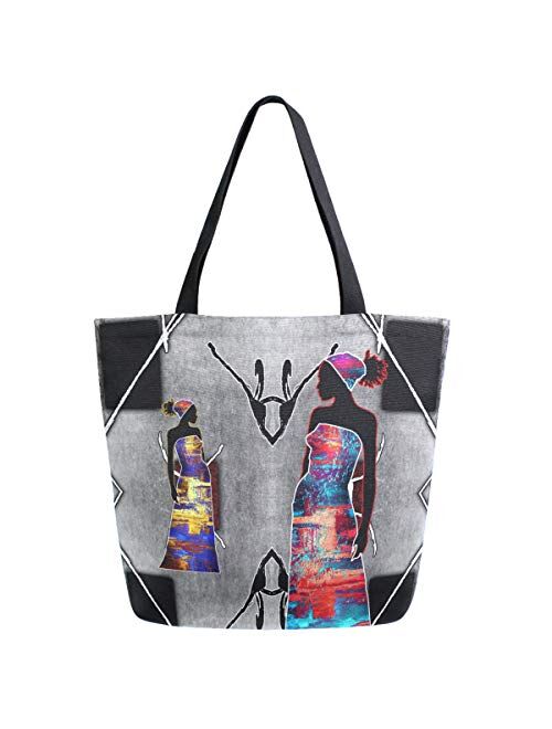 ZzWwR Stylish Print Extra Large Shoulder Tote Bag for Beach Travel Weekender Gym Grocery Shopping