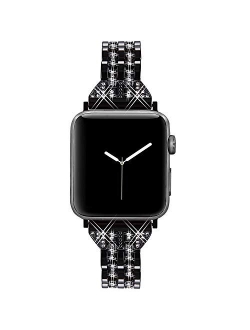 VIQIV Bling Bands for Compatible Apple Watch Band 38mm 40mm 42mm 44mm iWatch Series 5 4 3 2 1, Womens Elegant Slim Crystal Diamond Jewelry Metal Wristband Strap