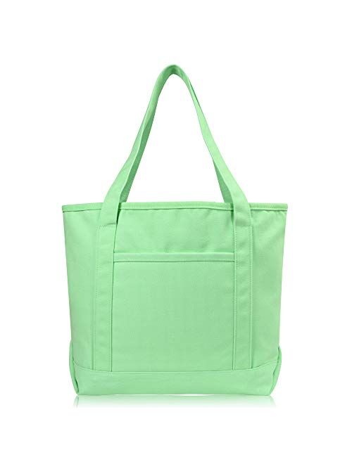 DALIX 20 Cotton Canvas Shopping Tote Bag