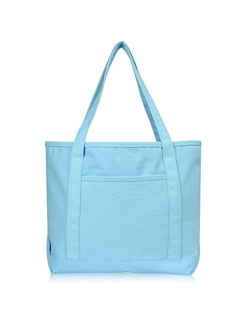 DALIX 20 Cotton Canvas Shopping Tote Bag