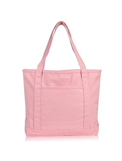 DALIX 20 Cotton Canvas Shopping Tote Bag