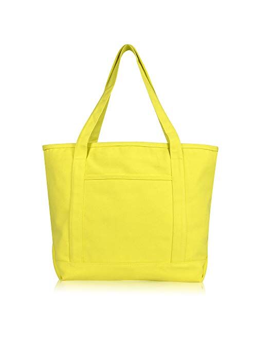 DALIX 20 Cotton Canvas Shopping Tote Bag