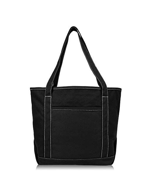 DALIX 20 Cotton Canvas Shopping Tote Bag