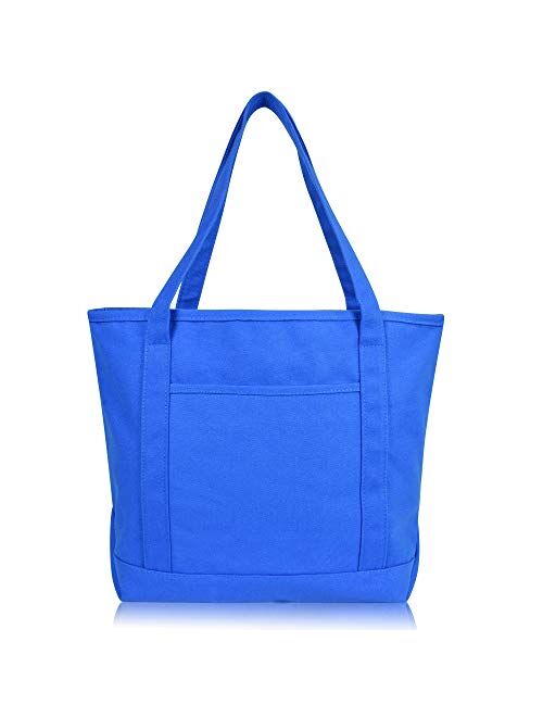 DALIX 20 Cotton Canvas Shopping Tote Bag