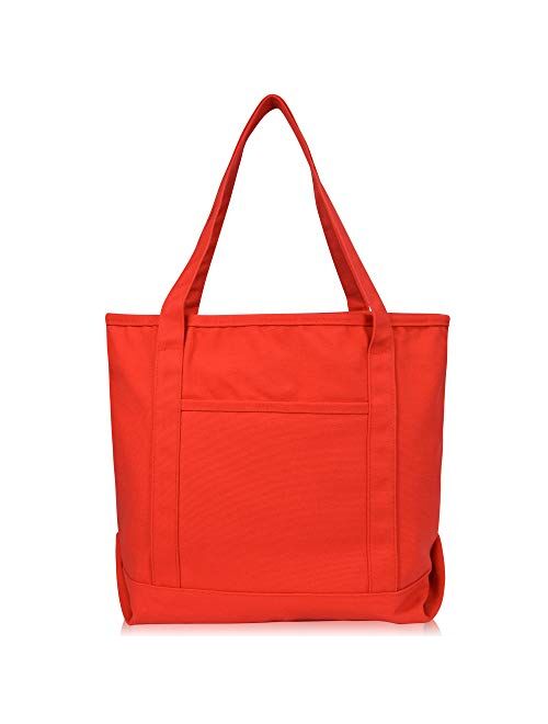 DALIX 20 Cotton Canvas Shopping Tote Bag