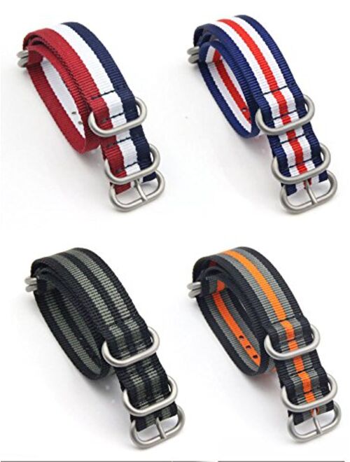 Black/Grey/Orange High-end Superior NATO Style Ballistic Nylon Watch Band Strap Replacement for Men