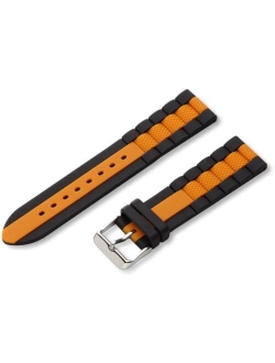 Hadley-Roma Men's Genuine Silicone Diver Sport Watch Band MS-3344