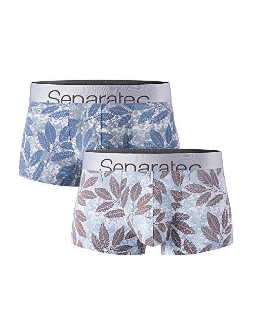 Separatec Men's 2 Pack Premium Cotton-Modal Underwear Low Rise Trunks