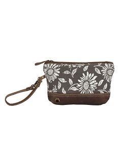 Myra Bag Sunflower Pouch Upcycled Wristlet Bag S-1286