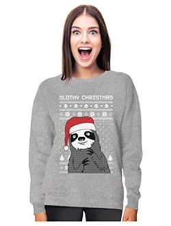 Tstars Slothy Christmas Ugly Christmas Sweater Sloth Women Sweatshirt