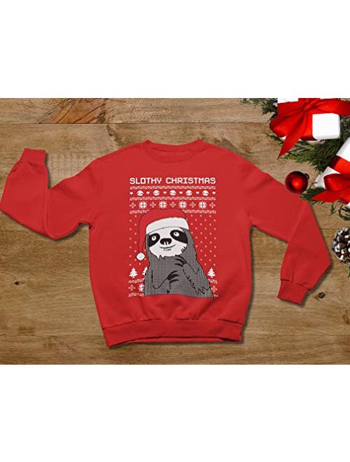 Tstars Slothy Christmas Ugly Christmas Sweater Sloth Women Sweatshirt