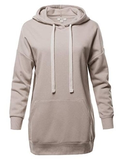 Women's Relax Fit Long Sleeve Kangaroo Pockets Hoodie Sweatshirts