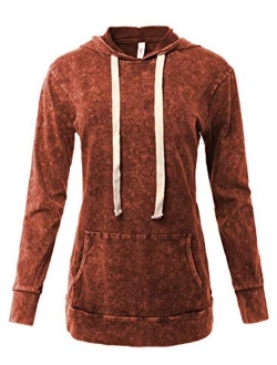 Women's Relax Fit Long Sleeve Kangaroo Pockets Hoodie Sweatshirts