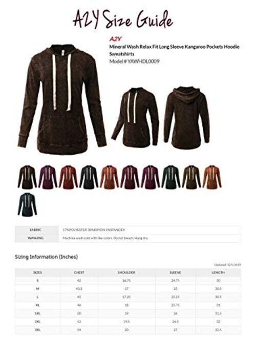 Women's Relax Fit Long Sleeve Kangaroo Pockets Hoodie Sweatshirts