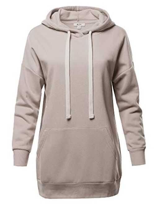 Women's Relax Fit Long Sleeve Kangaroo Pockets Hoodie Sweatshirts