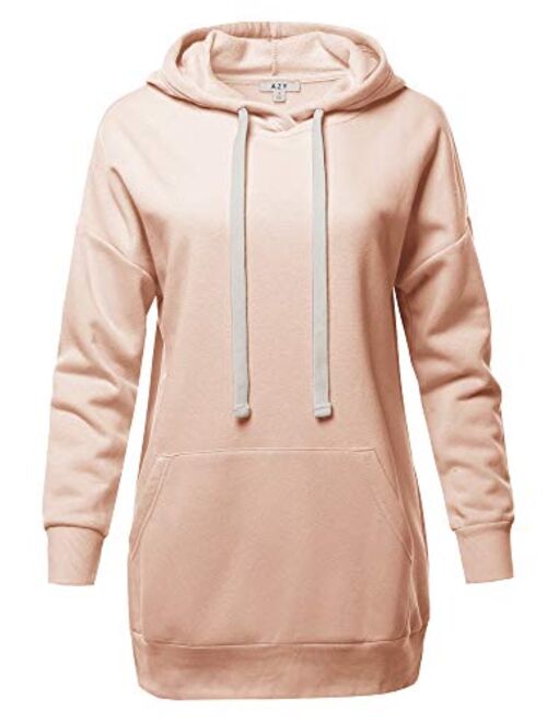 Women's Relax Fit Long Sleeve Kangaroo Pockets Hoodie Sweatshirts