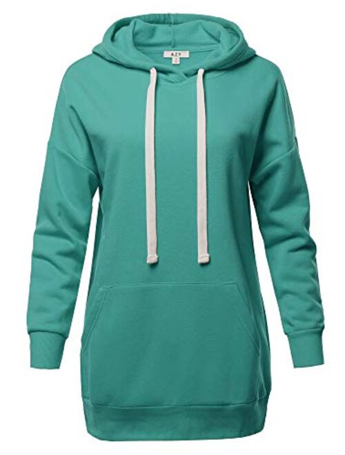 Women's Relax Fit Long Sleeve Kangaroo Pockets Hoodie Sweatshirts