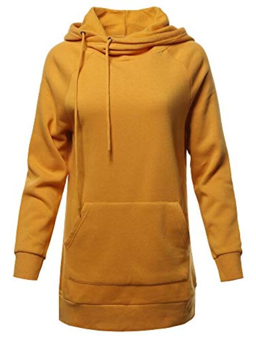 Women's Relax Fit Long Sleeve Kangaroo Pockets Hoodie Sweatshirts