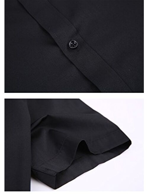 JHVYF Men's Casual Short Sleeve Business Slim Fit Button Down Dress Shirts