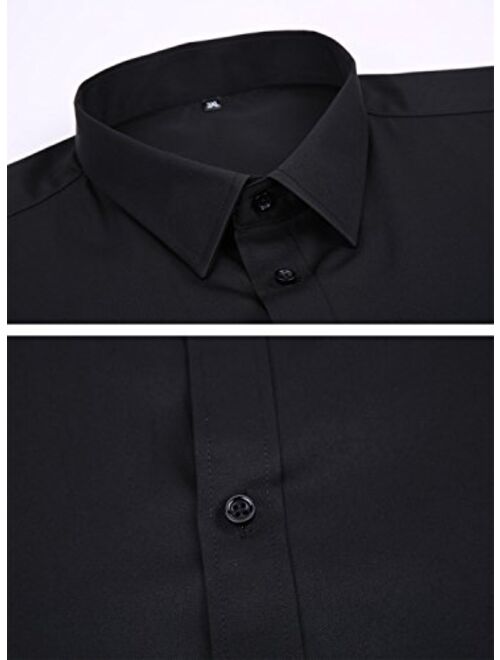 JHVYF Men's Casual Short Sleeve Business Slim Fit Button Down Dress Shirts