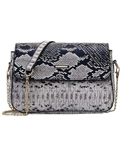 CLARA Women Fashion Snakeskin Pattern Clutch Handbag Envelope Bag Chain Shoulder Bag Evening Party Bag