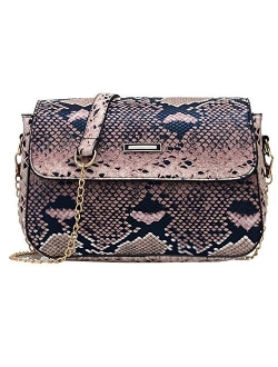 CLARA Women Fashion Snakeskin Pattern Clutch Handbag Envelope Bag Chain Shoulder Bag Evening Party Bag