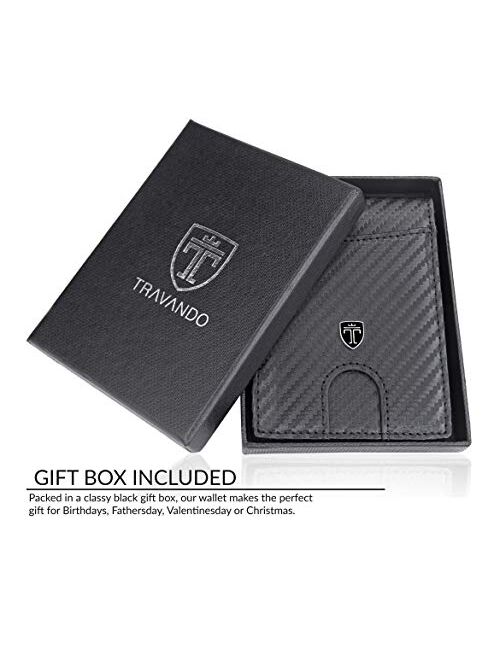 TRAVANDO Slim Wallet with Money Clip SEATTLE RFID Blocking Card Mini Bifold Men