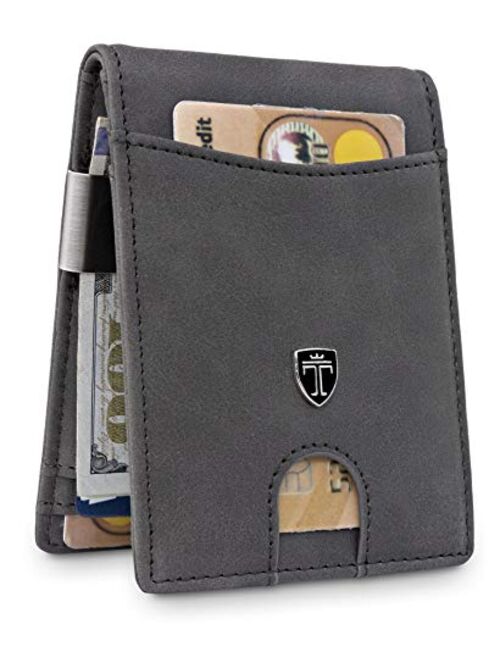 TRAVANDO Slim Wallet with Money Clip SEATTLE RFID Blocking Card Mini Bifold Men