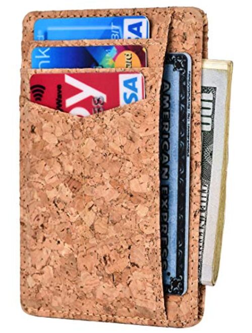 Kinzd Slim Minimalist Wallet RFID Front Pocket Wallet Thin Credit Card Holder for Men