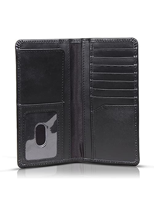 RAWHYD Leather Long Wallet for Men Bifold Checkbook Cover & Great Gift for Men