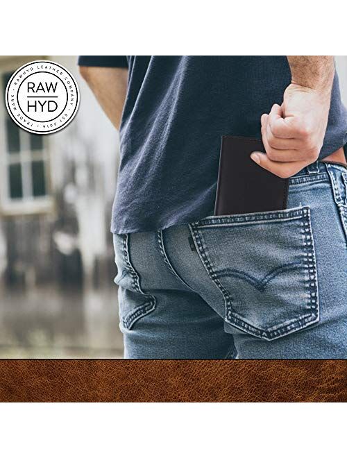 RAWHYD Leather Long Wallet for Men Bifold Checkbook Cover & Great Gift for Men