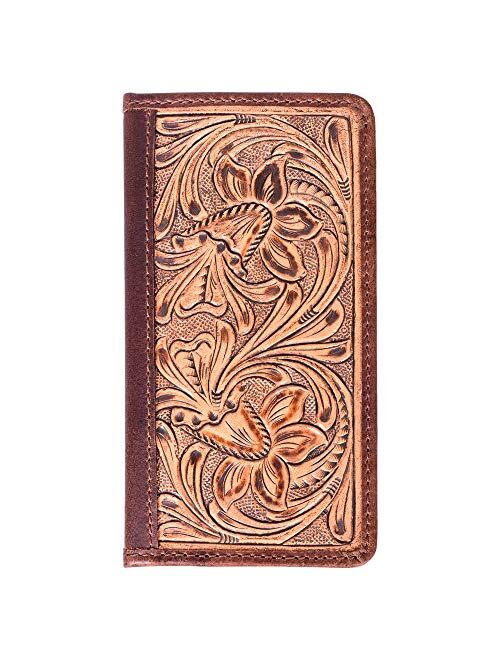 RAWHYD Leather Long Wallet for Men Bifold Checkbook Cover & Great Gift for Men