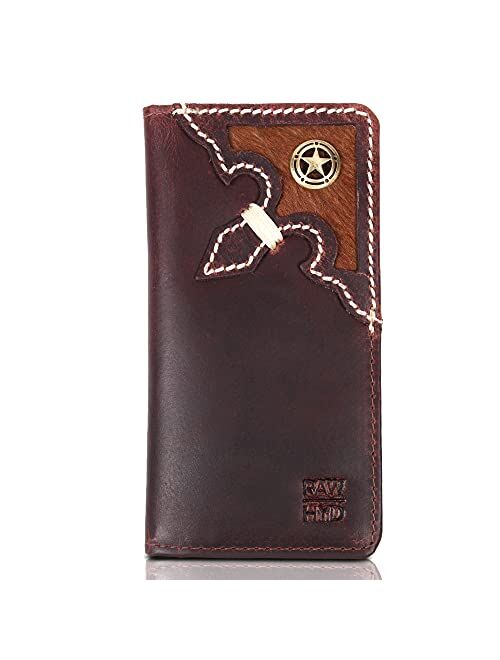 RAWHYD Leather Long Wallet for Men Bifold Checkbook Cover & Great Gift for Men