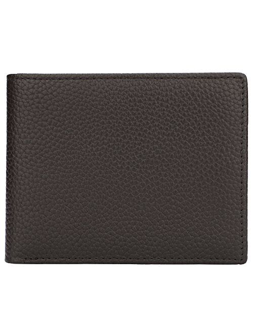 Wallet for Men-Genuine Leather RFID Blocking Bifold Stylish Wallet With 2 ID Window (Coffee-Pebble Leather)