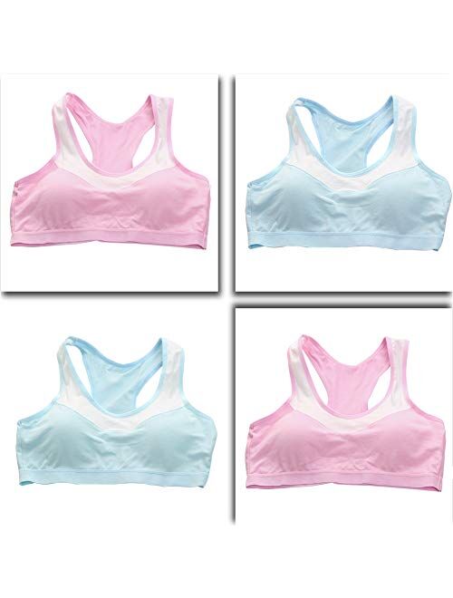 SALIA GIRL Sport Starter Cami Bra Racerback with Removable Padding - 4 Pack