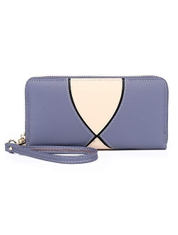 KOWENTIK Women Wallet Leather Zip Phone Clutch Large Travel Organizer Zipper Coin Purse Wristlet