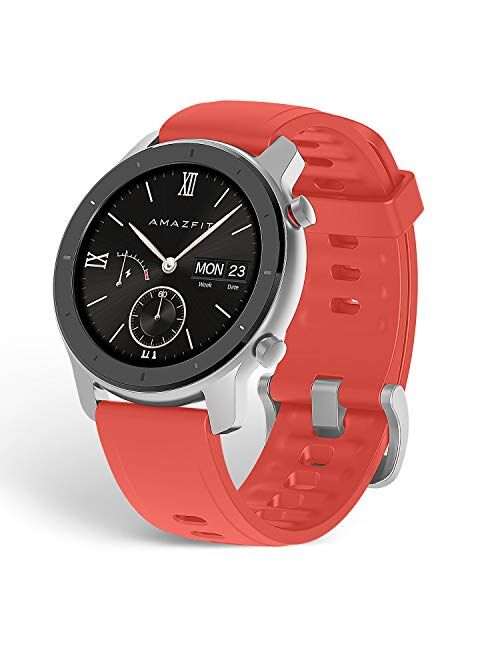 Amazfit GTR 42mm by Huami with 20-Day Battery Life,24/7 Heart Rate and Acticity Tracking 1.3 Inch AMOLED Touchscreen IP68, US Service and Warranty