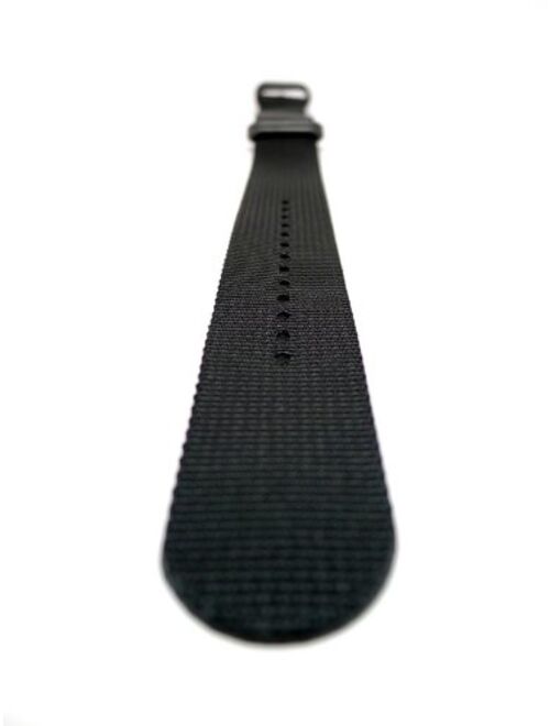 DaLuca Ballistic Nylon Military Watch Strap - Black (PVD Buckle) : 24mm