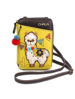 Chala Wallet Crossbody Cell Phone Purse-Women Faux Leather Multicolor Handbag with Adjustable Strap