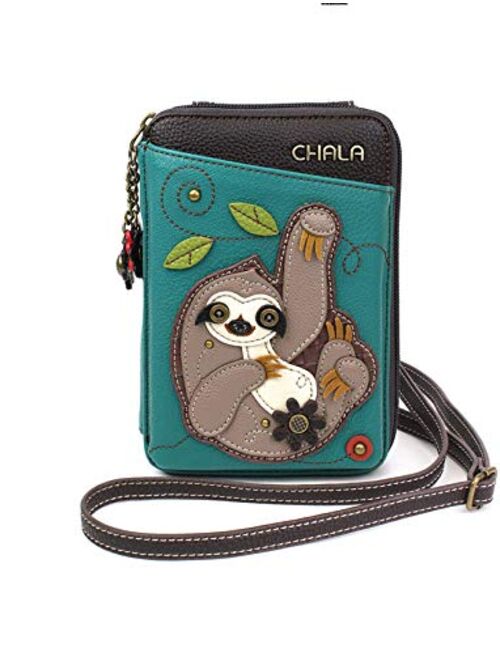 Chala Wallet Crossbody Cell Phone Purse-Women Faux Leather Multicolor Handbag with Adjustable Strap