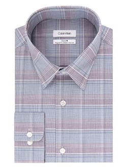 Men's Dress Shirt Regular Fit Non Iron Stretch Check