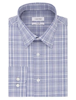 Men's Dress Shirt Regular Fit Non Iron Stretch Check