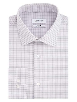 Men's Dress Shirt Regular Fit Non Iron Stretch Check